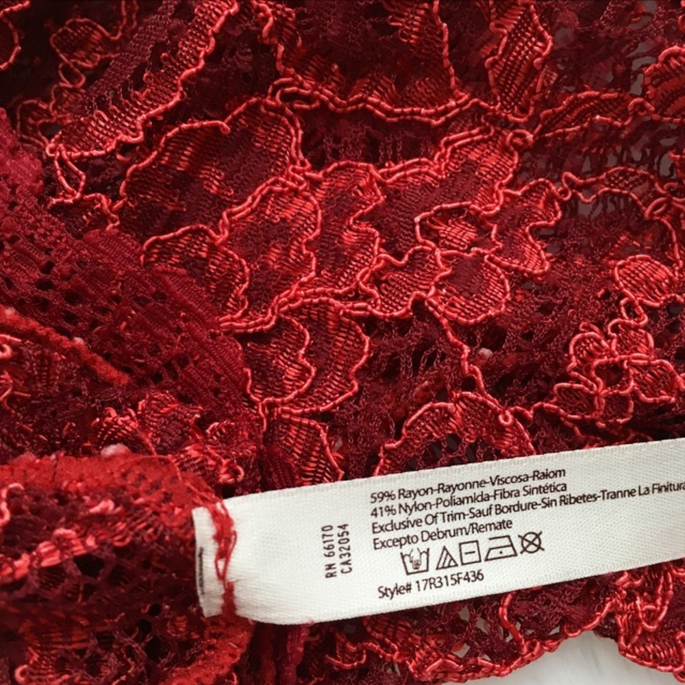 Like New Intimately Free People Red Lace Top - Picture 5 of 6